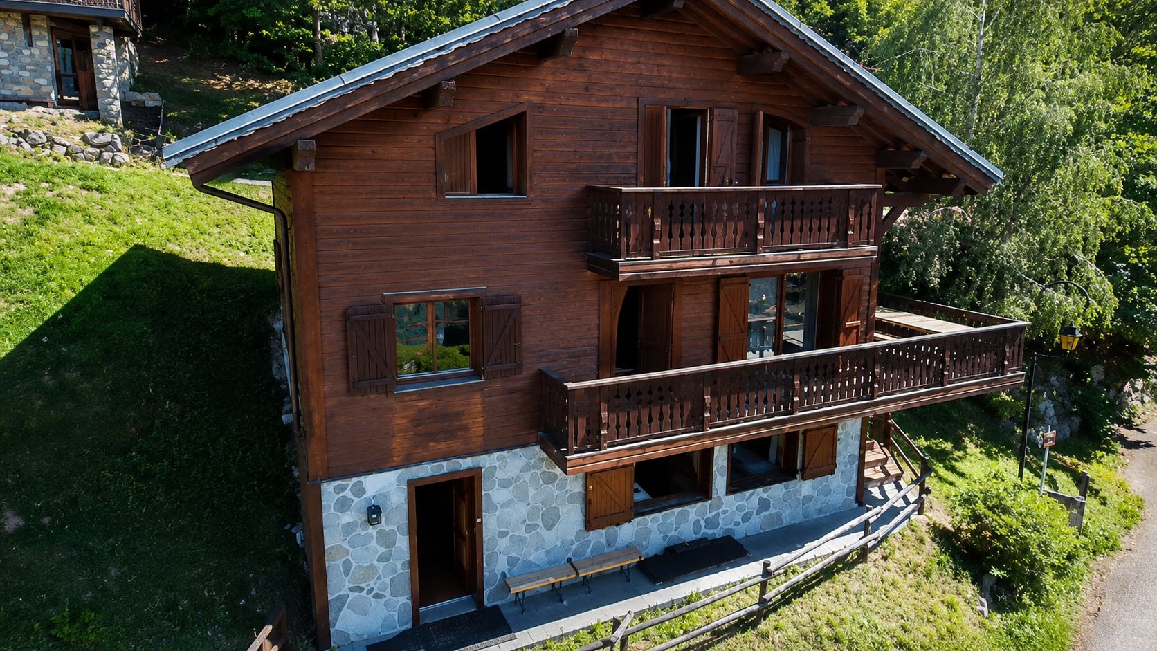 Vue extérieure aérienne du Chalet Anniek à La Plagne Montalbert